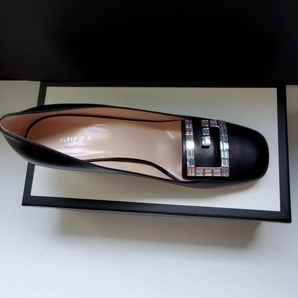 NIB Gucci Madelyn black crystal shoes IT 37 - Picture 7 of 8